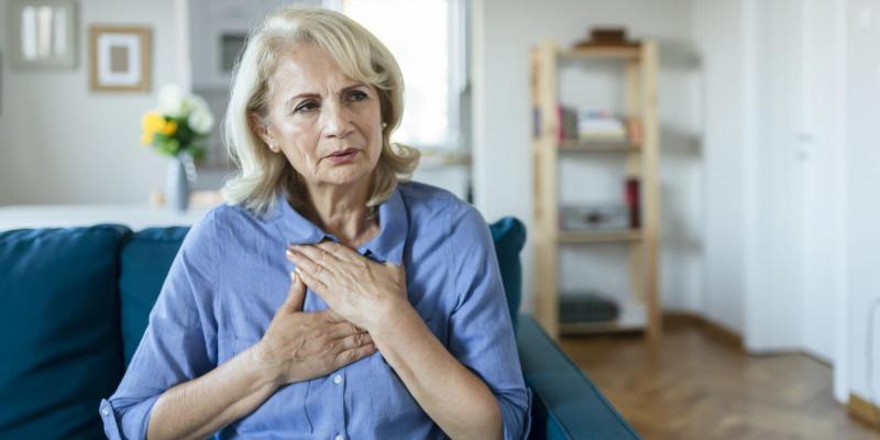 A mature woman at home having a stroke