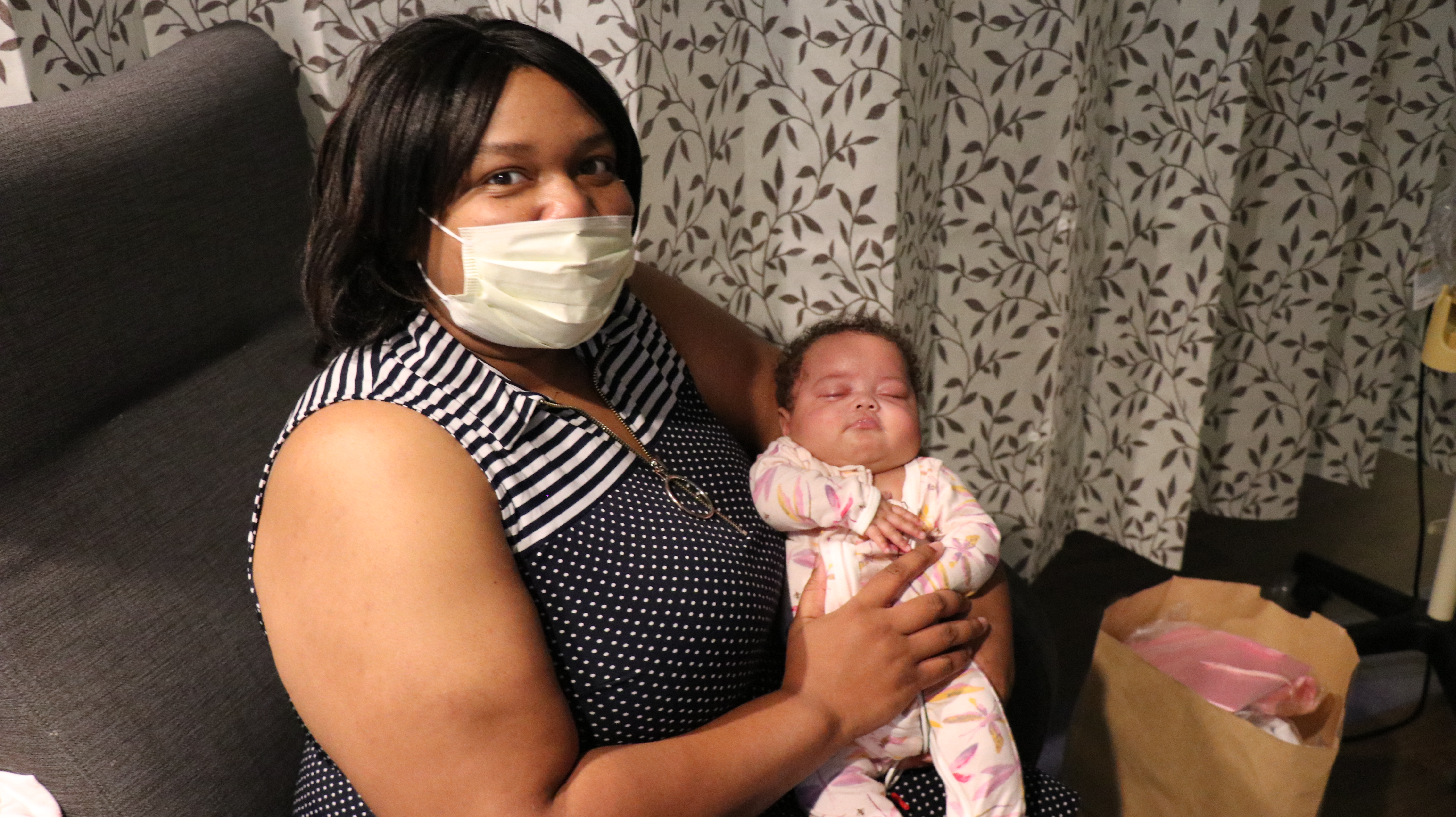 Newborn Ariyah Daniels with mother, Crystal Daniels inside Spartanburg Regional's NICU.